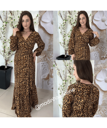 Vestido Envelope Rafaela Animal Print Vestido Envelope Rafaela Animal Print
